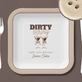 Plato De Papel Dirty Thirty Espresso Cocktail 30th Birthday Fiest