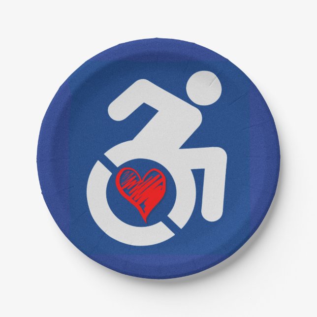 Plato De Papel Discapacitado amor (Anverso)