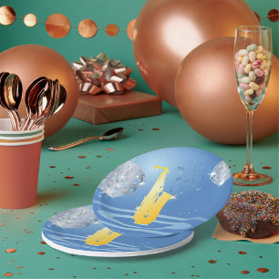 Plato De Papel Disco Jazz Saxofón Sparkling Mirror Balls