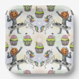 Plato De Papel Discoteca Halloween, de Natasha Us