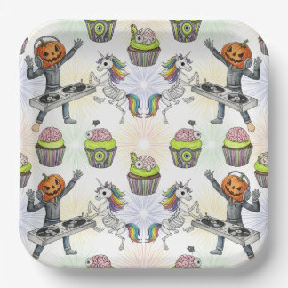 Plato De Papel Discoteca Halloween, de Natasha Us