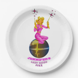 Plato De Papel Discoteca Retro Bachelorette