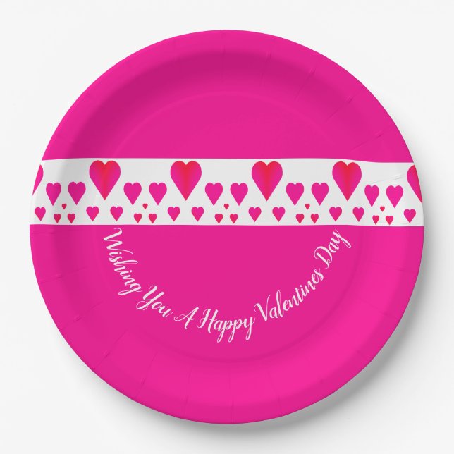 Plato De Papel Diseñado con acento cardíaco (Anverso)
