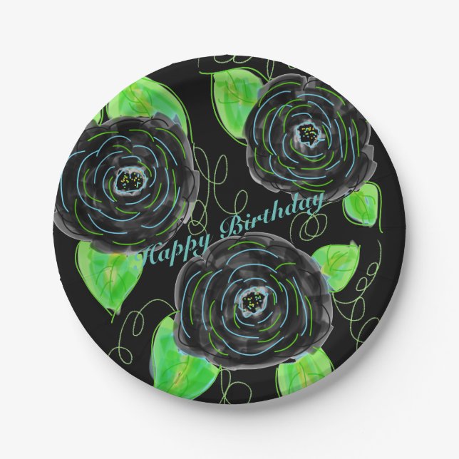 Plato De Papel Diseñador artesanal Rosa (Anverso)