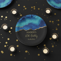 Diseño abstracto de mármol azul oro elegante