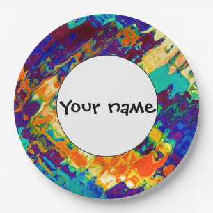 Plato De Papel Diseño abstracto de textura retro