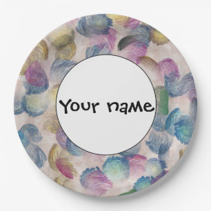 Plato De Papel Diseño abstracto de trazos de pincel