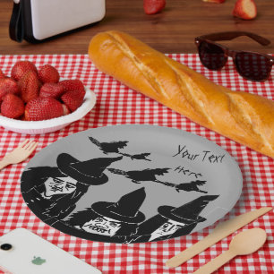 Plato De Papel diseño asustadizo fantasmagórico de Halloween de