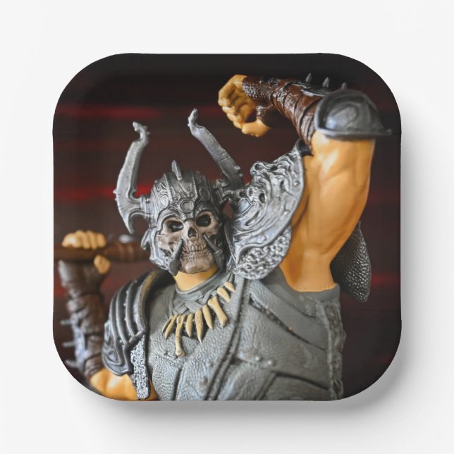 Plato De Papel Diseño bárbaro colorido (Anverso)