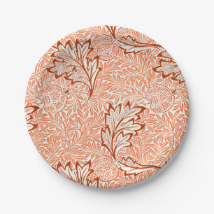 Plato De Papel Diseño botánico de Apple William Morris