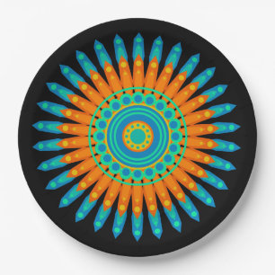 Plato De Papel Diseño Círculo de arte de Mandala geométrica - 482