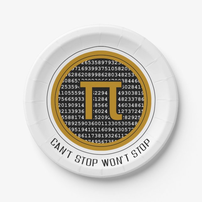 Plato De Papel Diseño Círculo Pi Day (Anverso)