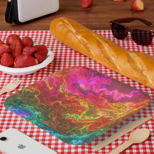 Plato De Papel Diseño colorido (Picnic)