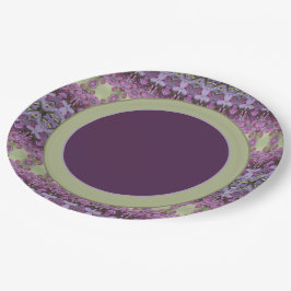 Plato De Papel Diseño con patrones púrpura