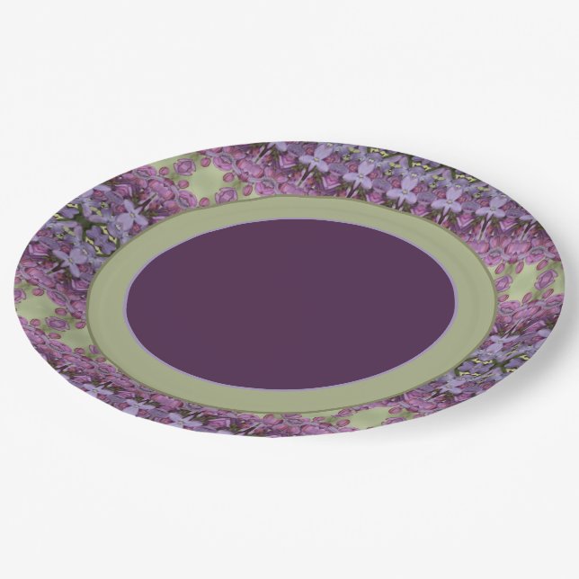 Plato De Papel Diseño con patrones púrpura (Angular)