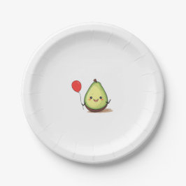 Plato De Papel diseño de aguacate, tema de aguacate