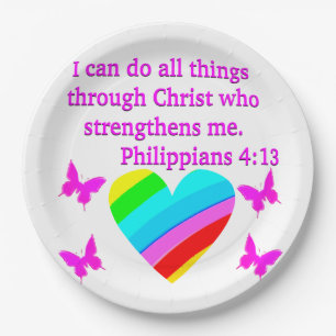 PLATO DE PAPEL DISEÑO DE AMOR FILIPINOS 4:13