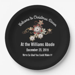 Plato De Papel Diseño de ángeles, joyas y flores espumosas