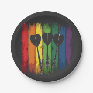 Plato De Papel Diseño de arte moderno con colores LGBTQ Vintage