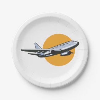 Plato De Papel Diseño de arte para viajes en avión Vintage Retro