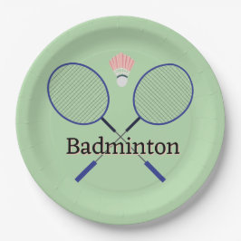 Plato De Papel Diseño de Badminton