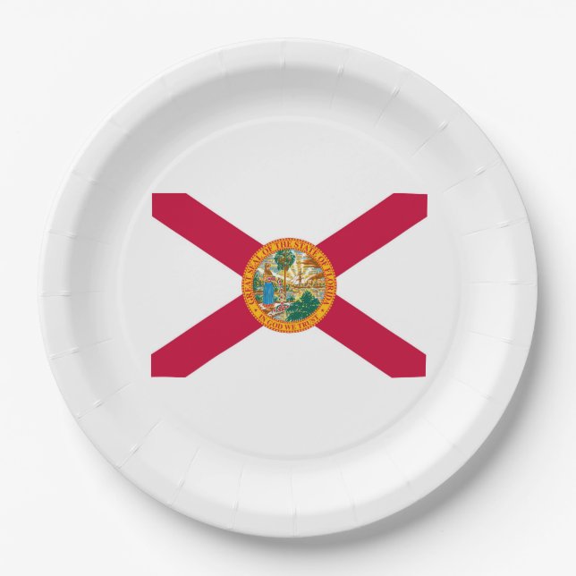 Plato De Papel Diseño de bandera del estado de Florida (Anverso)