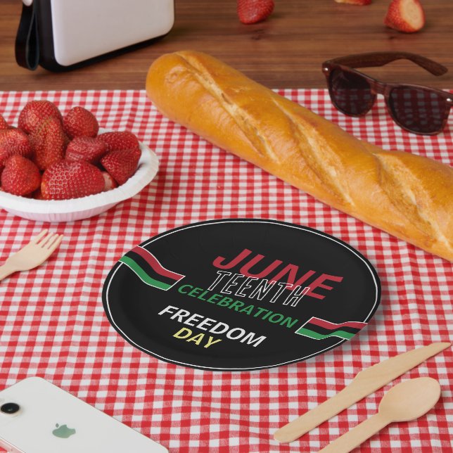 Plato De Papel Diseño de bandera panafricana, celebración del 19  (Picnic)