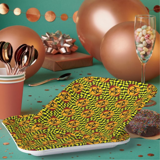 Plato De Papel Diseño de Biohazard por Kenneth Yoncich (Multi)