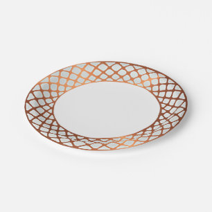 Plato De Papel Diseño de borde con aspecto de cobre