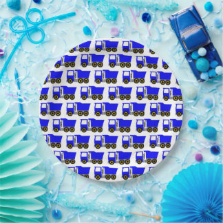 Plato De Papel Diseño de Camión Azul