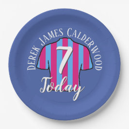Plato De Papel Diseño de camisas de fútbol de cumpleaños para los