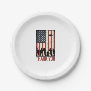 Plato De Papel Diseño de camiseta de bandera americana militar ag