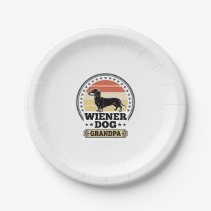 Plato De Papel Diseño de camiseta de dachshund abuelo perro wiene