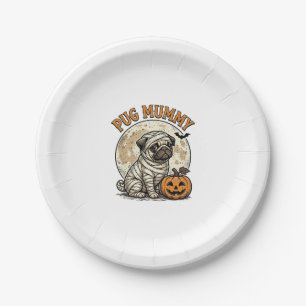 Plato De Papel Diseño de camiseta de perro vintage de Halloween d