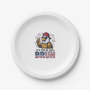 Plato De Papel Diseño de camiseta patriótica Funny 4th of July Ea