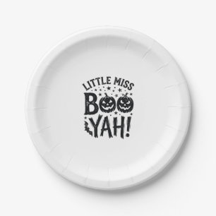 Plato De Papel Diseño de camiseta vintage de Halloween Little Mis