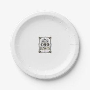 Plato De Papel Diseño de camiseta Vintage Super Papá Mejor Papá d