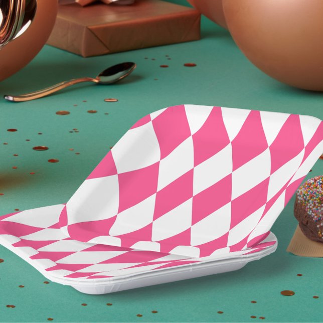 Plato De Papel Diseño de comprobadores de diamantes de Harlequin  (Subido por el creador)