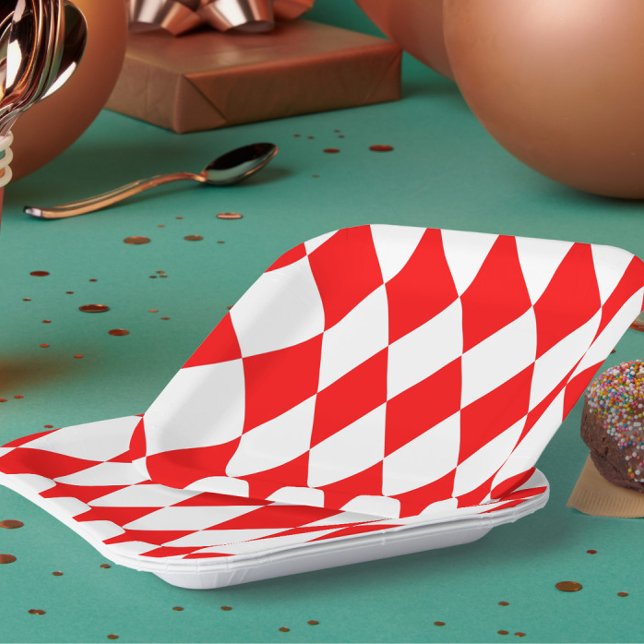 Plato De Papel Diseño de comprobadores de diamantes de Harlequin  (Subido por el creador)