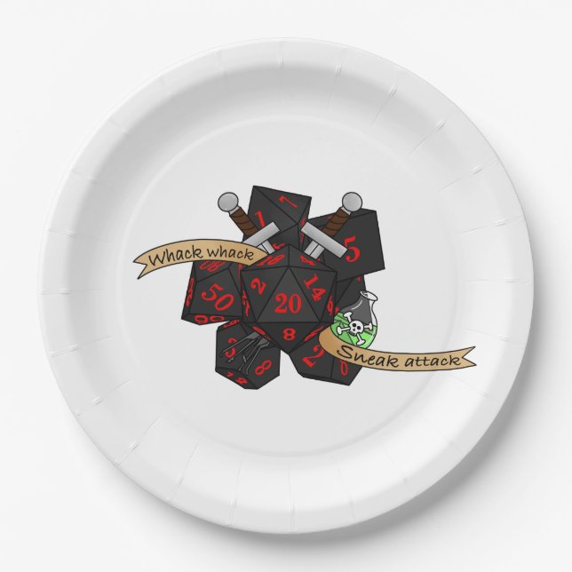 Plato De Papel Diseño de dados de moda (Anverso)