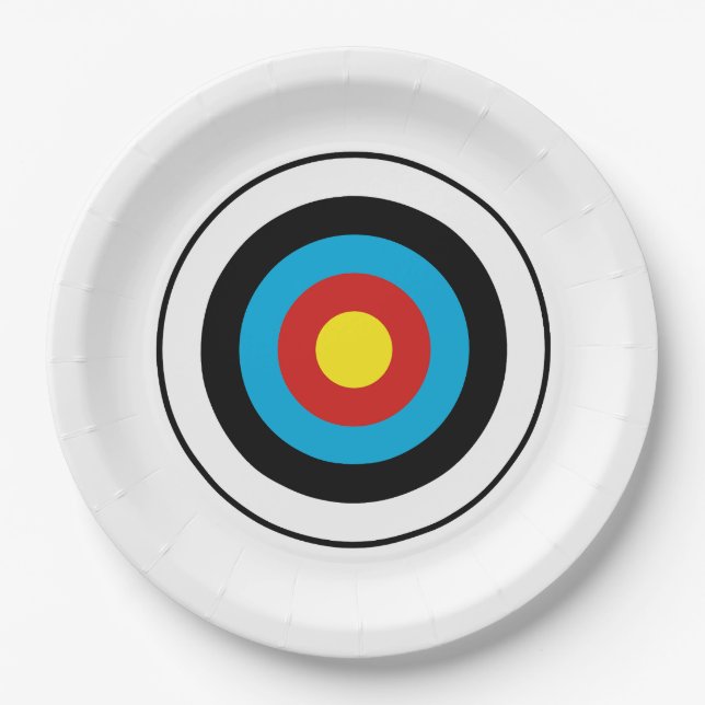 Plato De Papel Diseño de destino Bullseye (Anverso)