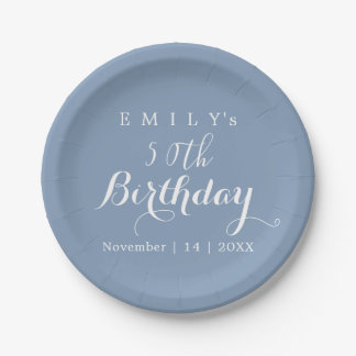Plato De Papel Diseño de fiesta de cumpleaños de tipografía minim