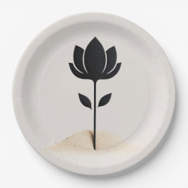 Plato De Papel Diseño de flores abstractas