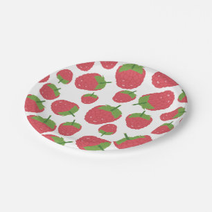 Plato De Papel Diseño de fruta de frambuesa