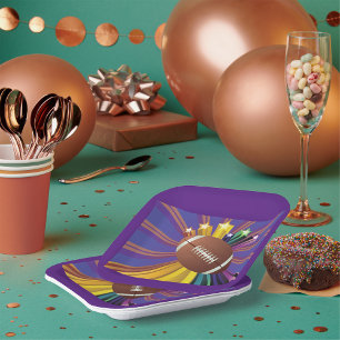 Plato De Papel Diseño de fútbol con estrellas vibrantes arte de a