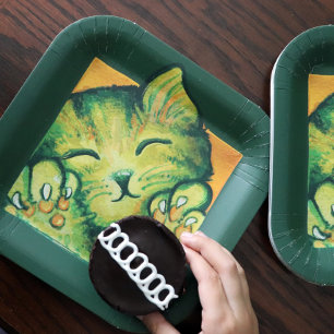 Plato De Papel Diseño de gatos de gatos de gatos de gatos de gato