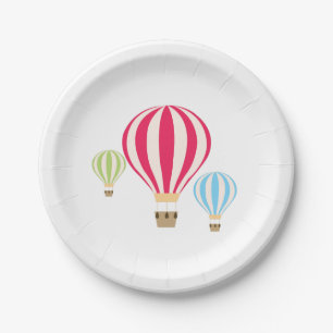 Plato De Papel Diseño de globos de aire caliente