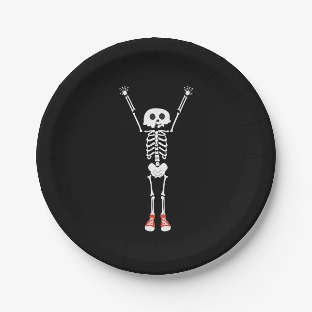 Plato De Papel Diseño de Guay Skeleton Halloween (Anverso)