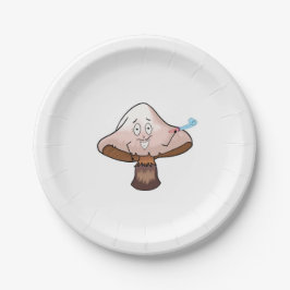 Plato De Papel Diseño de hongo, hongo de fiesta