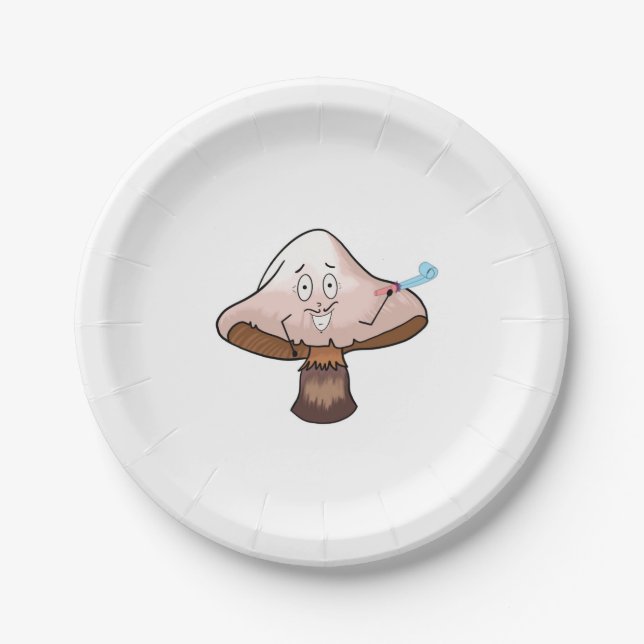 Plato De Papel Diseño de hongo, hongo de fiesta (Anverso)